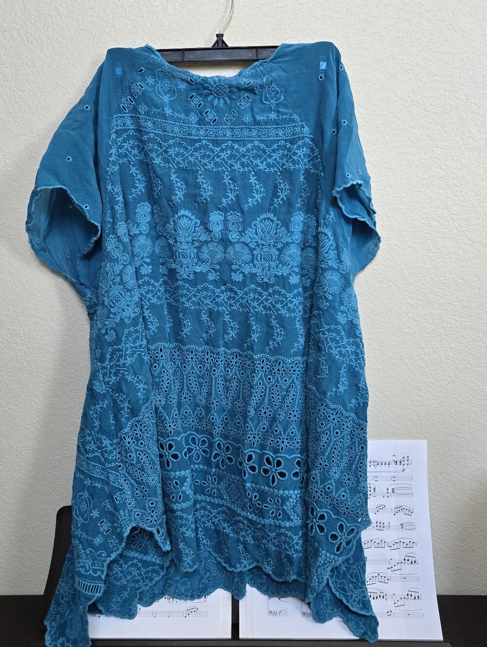 Johnny Was Sutera Teal Tunic Top L - Picture 5 of 7